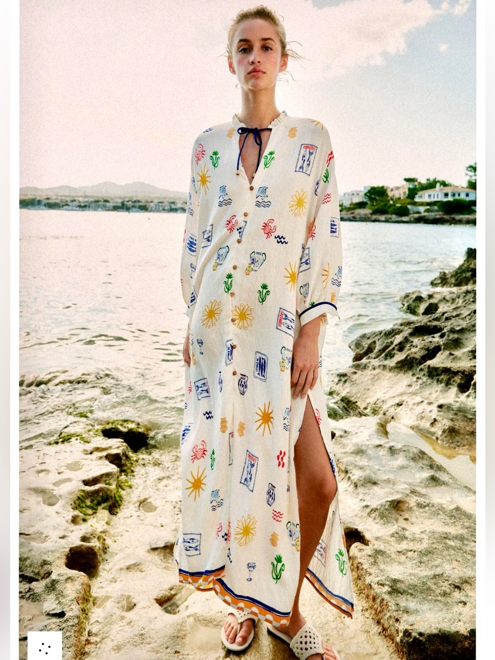 Zara LONG PRINTED DRESS